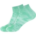 thumbnail image 1 of BambooMN Men's Bamboo Athletic Tie Dye Ankle Socks - Green - 2 pairs, 1 of 7