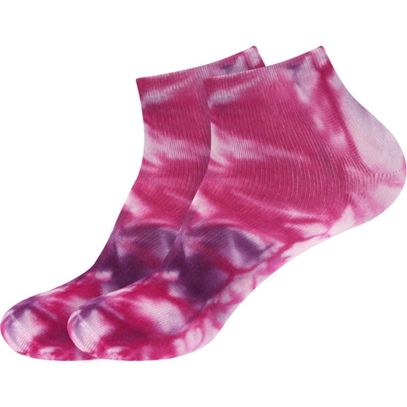 BambooMN Men's Bamboo Athletic Tie Dye Ankle Socks - Purple- Extra Large - 2 pairs