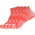 thumbnail image 1 of BambooMN Men's Bamboo Athletic Tie Dye Ankle Socks - Red - 4 Pairs, 1 of 8