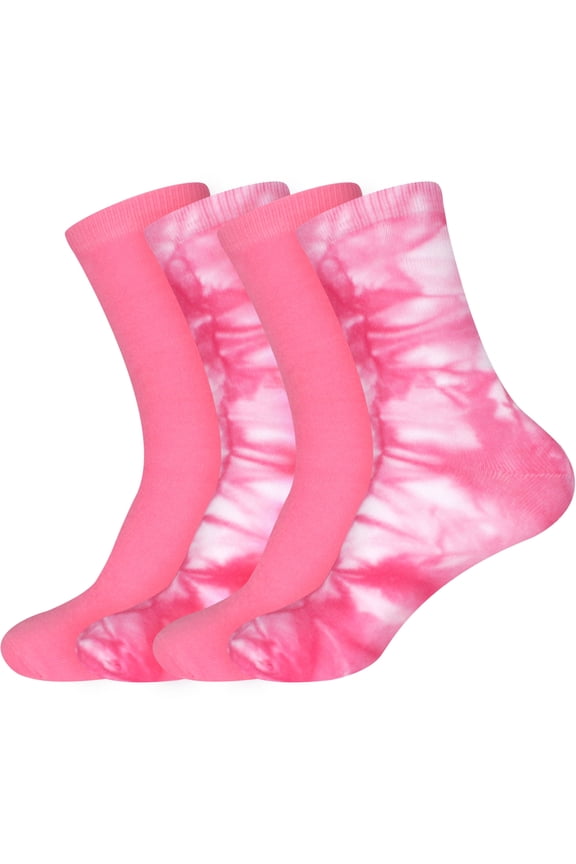 Men's Bamboo Tie Dye Crew Socks - Assortment H - Extra Large - 4 pairs