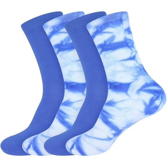 BambooMN Men's Bamboo Tie Dye Crew Socks - Assortment D - Extra Large - 4 pairs