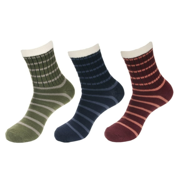 BambooMN Men's Cabin Double Layer Thick Soft Warm Fuzzy Comfy Home Socks, 3 Pairs Asst A, Extra Large