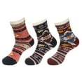 thumbnail image 1 of BambooMN Men's Cabin Double Layer Thick Soft Warm Fuzzy Comfy Home Socks, 3 Pairs Asst B, Medium, 1 of 9