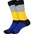 thumbnail image 1 of BambooMN Men's Cotton Colorful Design Dress Socks - Color 1 - 2 Pairs, 1 of 8