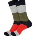 thumbnail image 1 of BambooMN Men's Cotton Colorful Design Dress Socks - Color 4 - 2 Pairs, 1 of 7