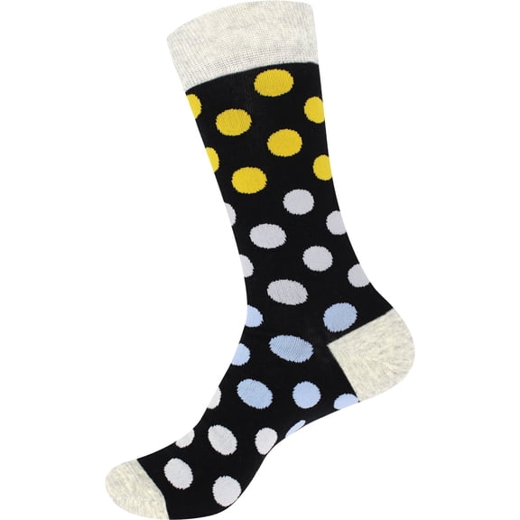 BambooMN Men's Cotton Colorful Design Dress Socks - Color 7 - 1 Pair