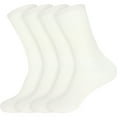 thumbnail image 1 of BambooMN Men's Extra Large Rayon from Bamboo Fiber Moisture Wicking Luxury Antibacterial Casual Dress Mid-Calf Socks - White - 4prs, Size 10-14, 1 of 7