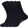 thumbnail image 1 of BambooMN Men's Rayon From Bamboo Fiber Thin with Thick Sole Dress Casual Comfortable Socks - Black - Men's Shoe Size 6-10 - 4 Pairs, 1 of 7