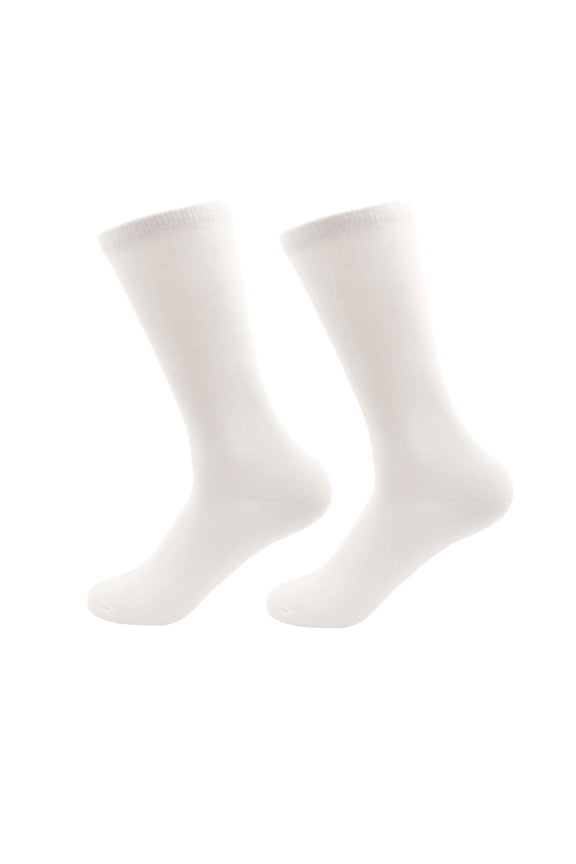 Men's Rayon from Bamboo Fiber Ultra Breathable Crew Socks - White - Size (6-10) - 2 Pairs