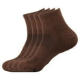 thumbnail image 1 of BambooMN Mens Rayon from Bamboo Athletic Quarter Crew Socks for Home Travel Work and Sport - Extra Large - Brown - 4 Pairs, 1 of 6