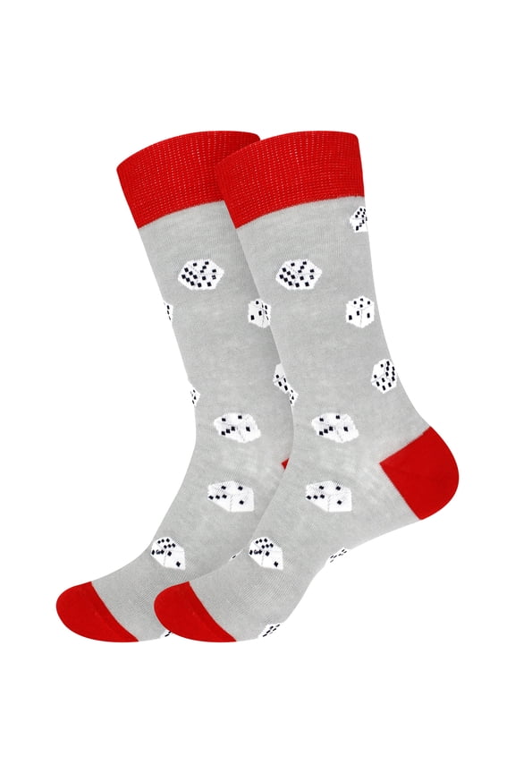 Novelty Socks for Women and Teens, Funny, Crazy Socks for a Fun and Cute Casual Look - Combed Cotton - Dice - 2 Pairs, Size 4-9.5