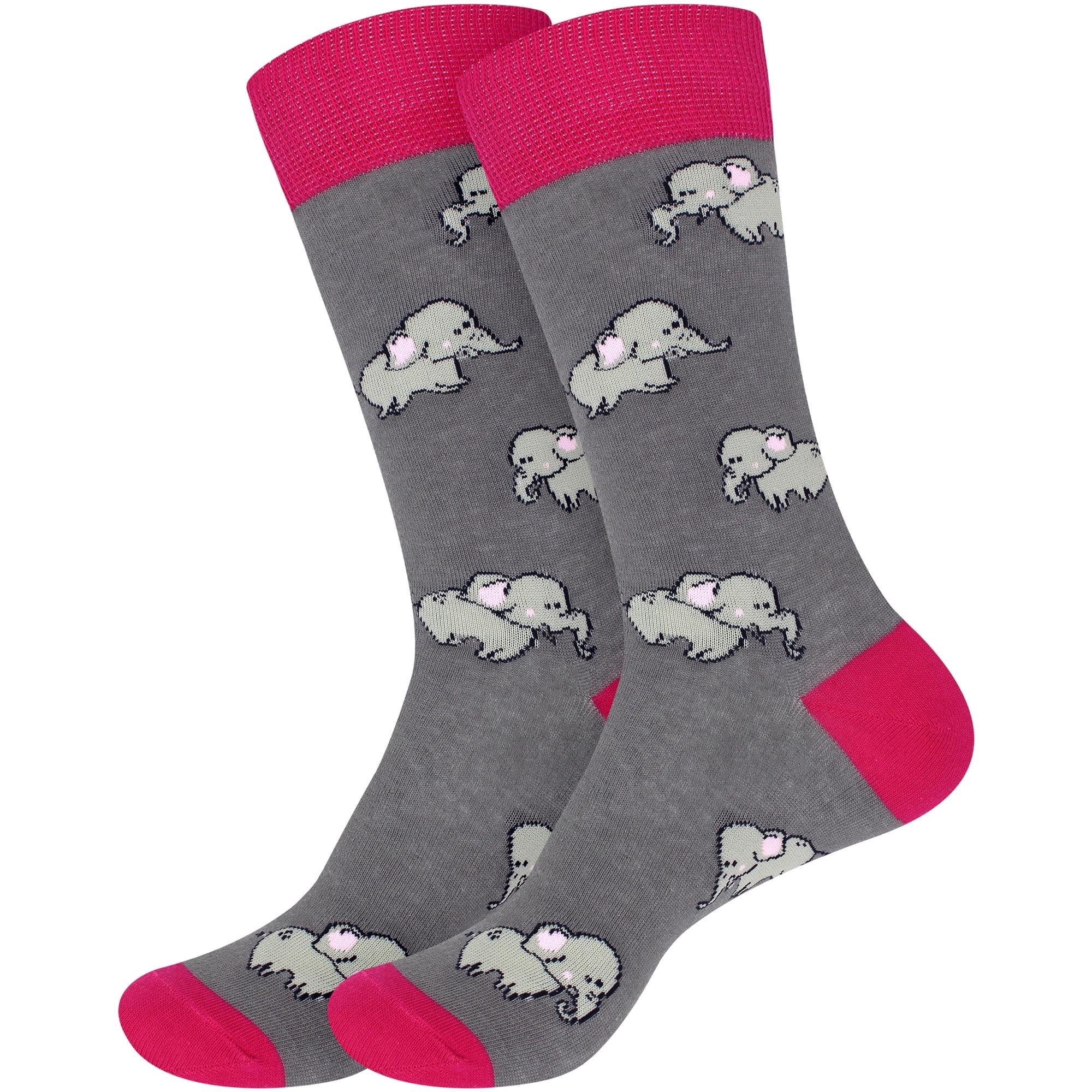 BambooMN Women's Fun Novelty Crew Socks Soft Combed Cotton
