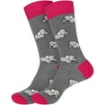 thumbnail image 1 of BambooMN Novelty Socks for Women and Teens, Funny, Crazy Socks for a Fun and Cute Casual Look - Combed Cotton - Elephant - 2 Pairs, Size 4-9.5, 1 of 6
