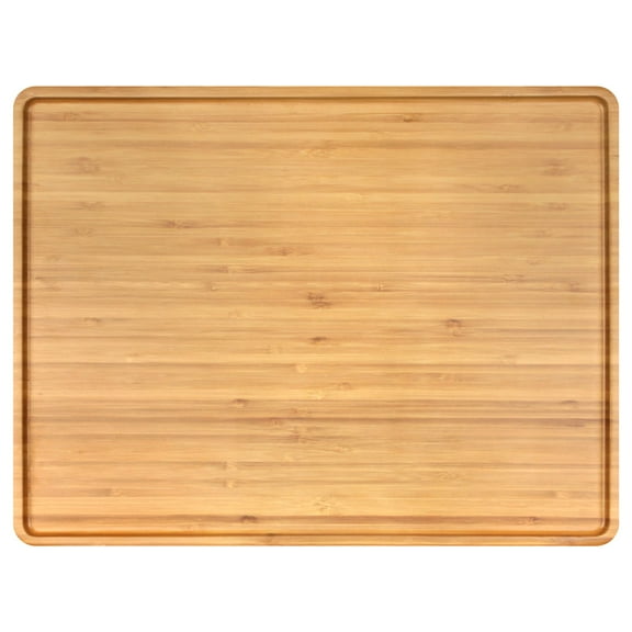 BambooMN Organic Bamboo Serving Tray, Vanity, Appetizers, Snacks, Desserts, Charcuterie Boards, 17"x13"x0.75" - 1 Tray
