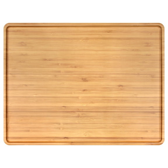 BambooMN Organic Bamboo Serving Tray, Vanity, Appetizers, Snacks, Desserts, Charcuterie Boards, 17"x13"x0.75" - 1 Tray