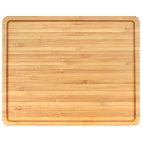 BambooMN Organic Bamboo Serving Tray, Vanity Tray, Tea Serving, Appetizers, Snacks, Charcuterie Tray, Rounded Edges, 11"x8.9"x0.6" - 1 Piece