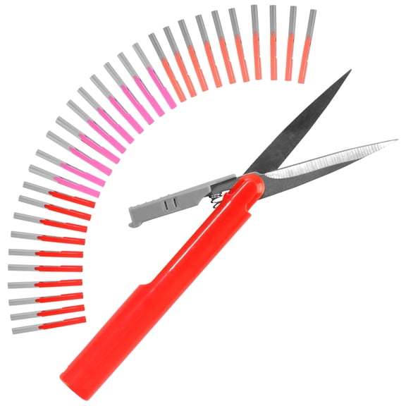 BambooMN Penblade Pen-Style Portable Travel Scissors Bulk Pack - Red, Pink, & Living Coral - 10 Pairs Each