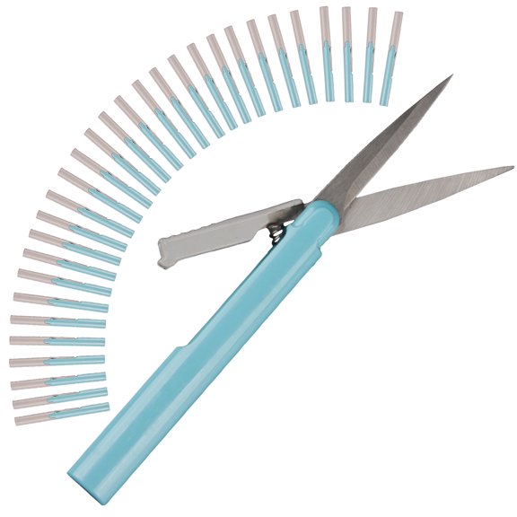 BambooMN Penblade Pen-Style Portable Travel Scissors Bulk Pack - Turquoise - 30 Pairs