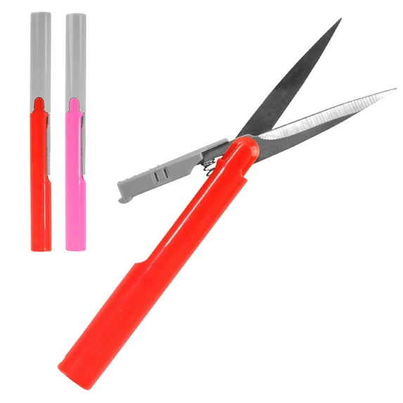 BambooMN Penblade Pen-Style Portable Travel Scissors - Pink & Red - 1 Pair Each