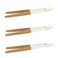 thumbnail image 1 of BambooMN Premium 7.9" Reusable Bamboo Kitchen "A" Toast Tongs For Cooking & Holding - White - 10 Pieces, 1 of 2