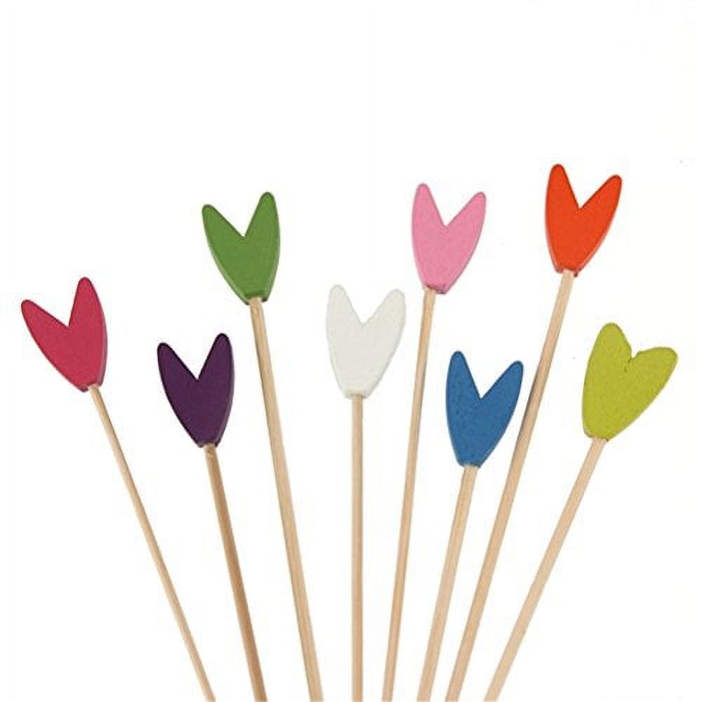 Bamboomn Stuzzichini Decorativi In Bambù A Forma Di Tulipano – 15 Cm, Punte Affilate, Per Cocktail, Cupcake, Antipasti – 100 Pezzi Rossi