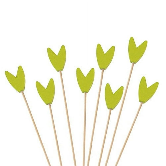 BambooMN Premium Decorative Tulip End Cocktail Fruit Sandwich Picks Skewers for Catered Events, Holiday's, Restaurants or Buffets Party Supplies - Avocado, 5.9", 100 Pieces