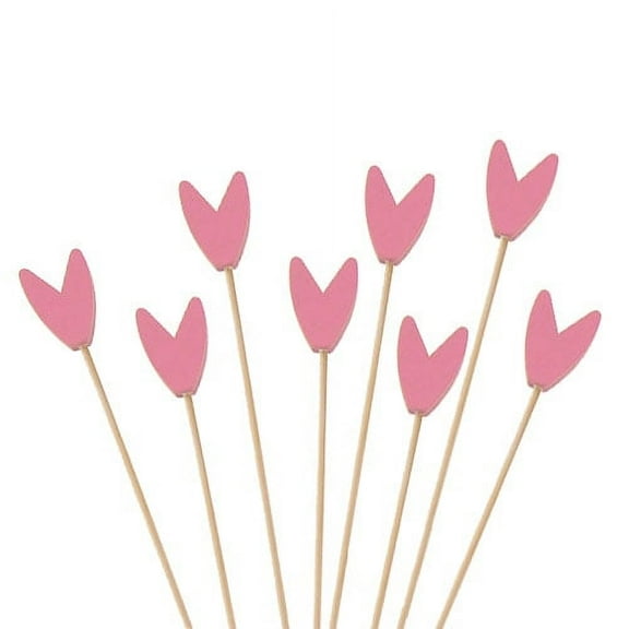 BambooMN Premium Decorative Tulip End Cocktail Fruit Sandwich Picks Skewers for Catered Events, Holiday's, Restaurants or Buffets Party Supplies - Pink, 5.9", 1,000 Pieces