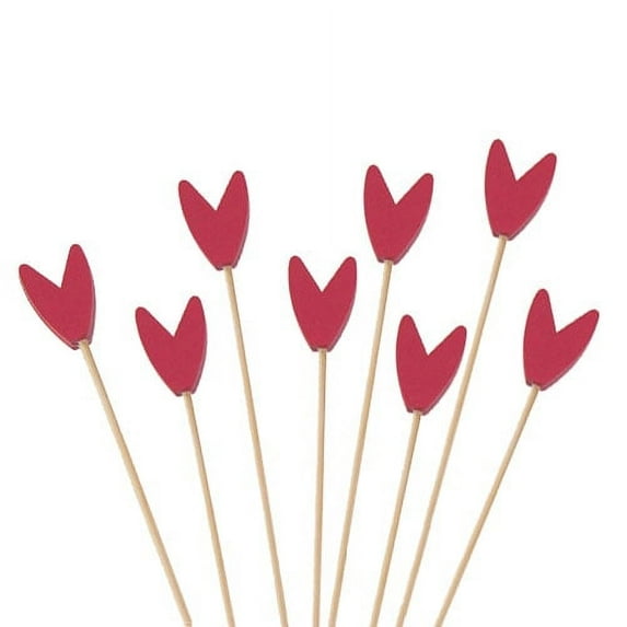 BambooMN Premium Decorative Tulip End Cocktail Fruit Sandwich Picks Skewers for Catered Events, Holiday's, Restaurants or Buffets Party Supplies - Red, 5.9", 1,000 Pieces