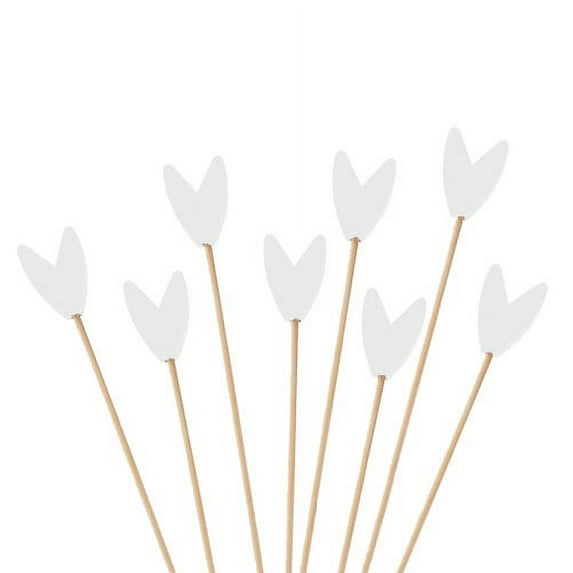 BambooMN Premium Decorative Tulip End Cocktail Fruit Sandwich Picks Skewers for Catered Events, Holiday's, Restaurants or Buffets Party Supplies - White, 3.9", 300 Pieces