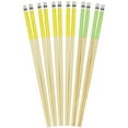 thumbnail image 1 of BambooMN Premium Reusable Japanese Bamboo Chopsticks, Polka Dot Panda, 9.5 inch - Yellow and Green - 6 Pairs, 1 of 7