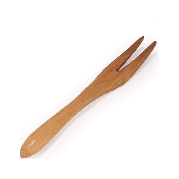 BambooMN Reusable Bamboo Appetizer Forks Picks 3.7" Carbonized Brown, 100 Pcs