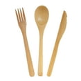 thumbnail image 1 of BambooMN Reusable Bamboo Wood Utensil Set Spoon Fork and Knife - 8 Sets, 1 of 7