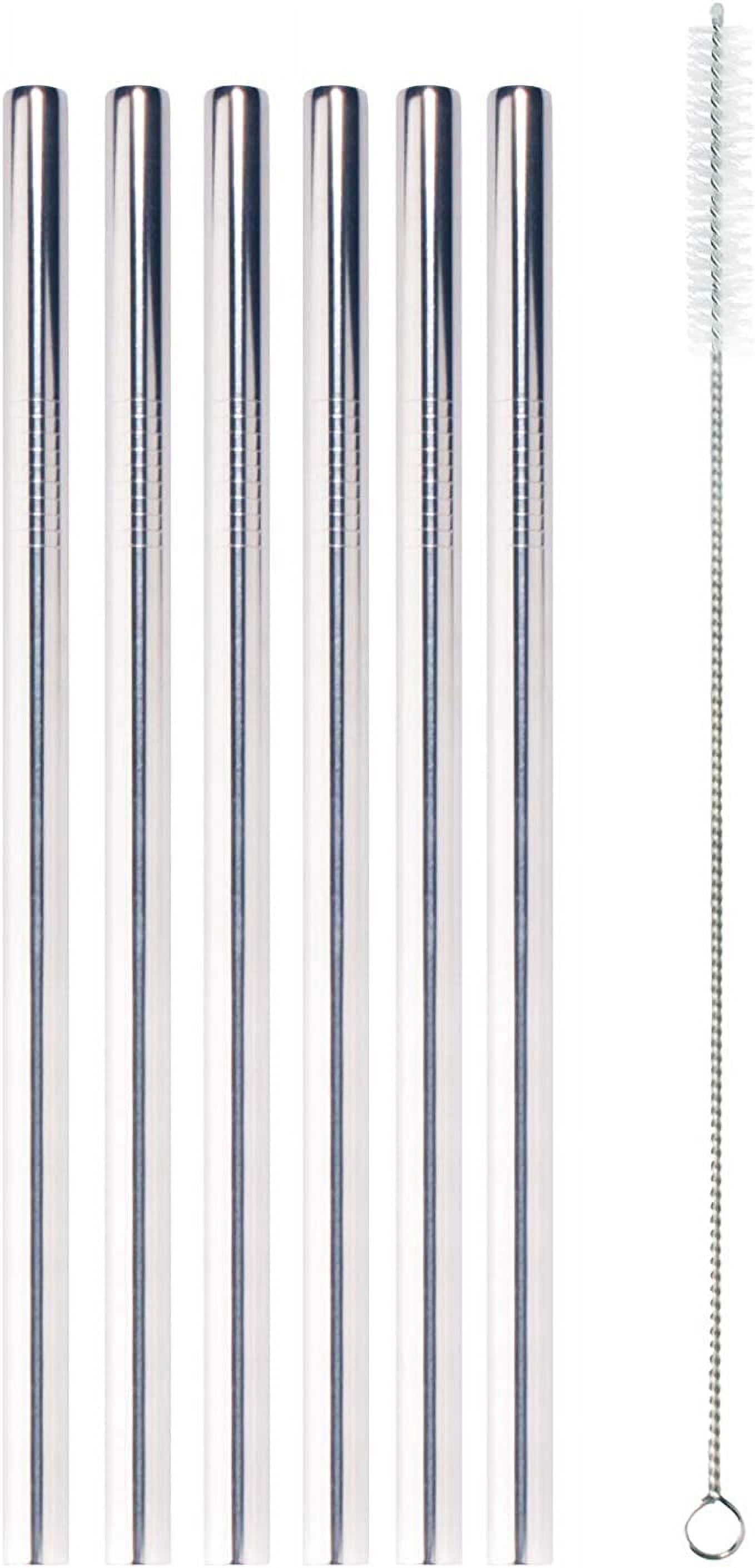 8 Piece 12 Inch Extra Long Reusable Metal Stainless Steel Thick Drinking  Straws