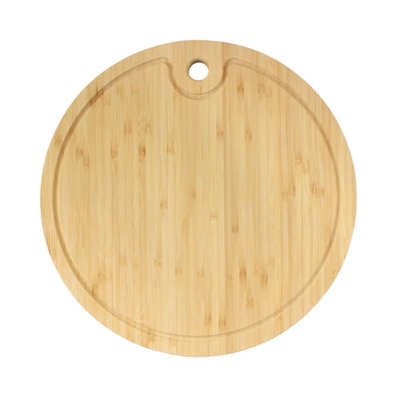 BambooMN Round Cutting Board 12" Diameter x 0.75" Thickness - 1 Piece