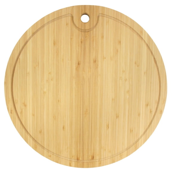 BambooMN Round Cutting Board 15" Diameter x 0.75" Thickness - 1 Piece