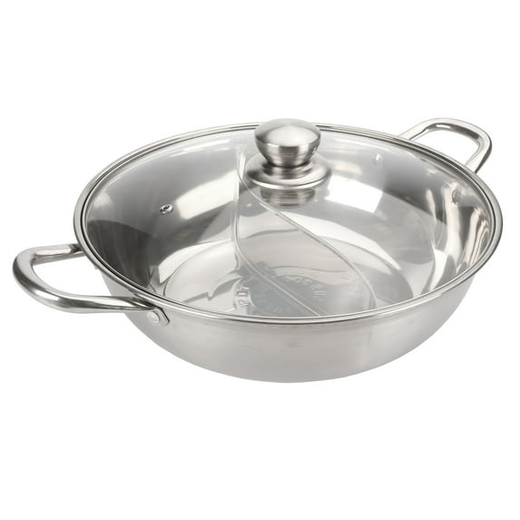 BambooMN Shabu Shabu Hot Pot Wok - 12.5" Stainless Steel - 1 Unit