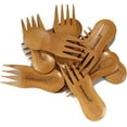 thumbnail image 1 of BambooMN Solid Bamboo Stubby Spork 4" - All Natural Reusable Utensils - 100 pcs, 1 of 3
