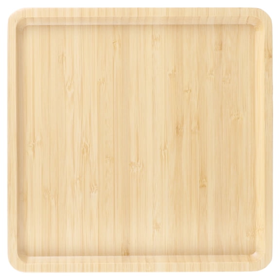 Square Raised Edge Bamboo Serving Tray - 9" x 9" - Vertical Grain Cut - 1 Tray