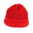 thumbnail image 1 of BambooMN Super Soft Hand Knit Winter Hat for Children - Ruby, 1 of 3