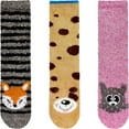 thumbnail image 1 of BambooMN Women's Super Soft Fuzzy Animal Crew Socks with Non-Slip Grips - Assortment 02 - Extra Large - 3 Pairs, 1 of 8