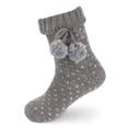 thumbnail image 1 of BambooMN Thermal Fuzzy Fleece-Lined Non-Slip Cabin Crew Socks - Colorful Grey - 1 Pair, 1 of 5