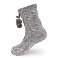 thumbnail image 1 of BambooMN Thermal Fuzzy Fleece-Lined Non-Slip Cabin Crew Socks - Light Grey - 1 Pair, 1 of 5