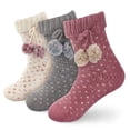 thumbnail image 1 of BambooMN Thermal Fuzzy Fleece-Lined Non-Slip Cabin Crew Socks - Assortment A - Extra Large - 3 Pairs, 1 of 5
