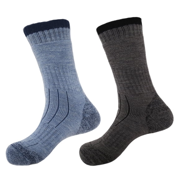BambooMN Thick Wool Blend Socks - Assortment 05, Men's Size M - 2 Pairs