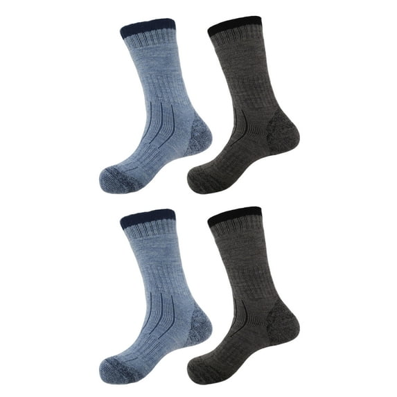 BambooMN Thick Wool Blend Socks - Assortment 05, Men's Size M - 4 Pairs