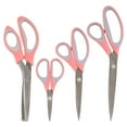 thumbnail image 1 of BambooMN Titanium Softgrip Scissors Set - Pinking, Sewing, Arts, Crafts, Office - 1 Set of 4 - Pink, 1 of 6