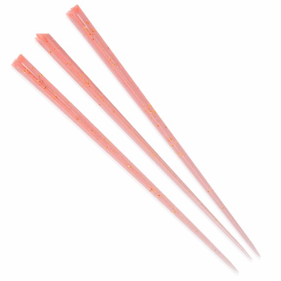 BambooMN Triangular Appetizer Cocktail Prism Picks - 3.5" (8.9cm) - Pink w/Gold Glitter - 1,000 Pieces