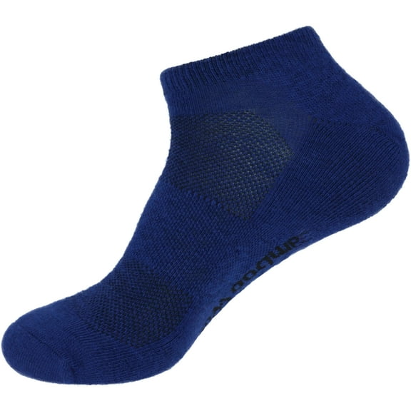 BambooMN Unisex Men and Women's Rayon from Bamboo Wool Blend Athletic Ankle Socks for Home, Travel, Work and Sport - Navy - 4 Pairs - Large