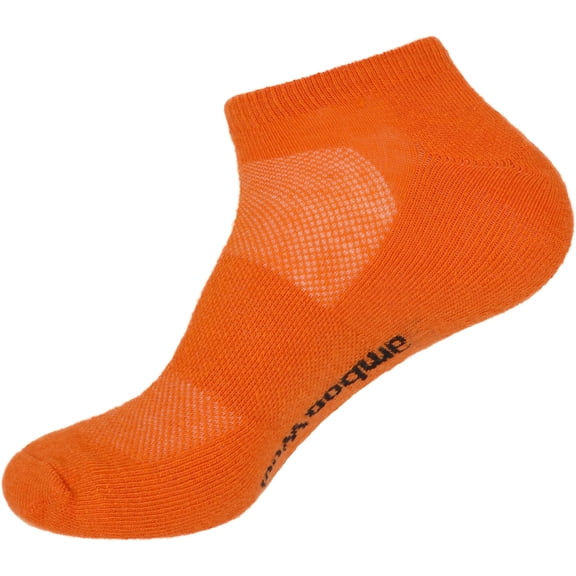 BambooMN Unisex Men and Women's Rayon from Bamboo Wool Blend Athletic Ankle Socks for Home, Travel, Work and Sport - Orange - 1 Pair - Large