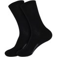 thumbnail image 1 of BambooMN Unisex Men and Women's Rayon from Bamboo Wool Blend Athletic Crew Socks for Home, Travel, Work and Sport - Black - 2 Pairs - Medium, 1 of 1